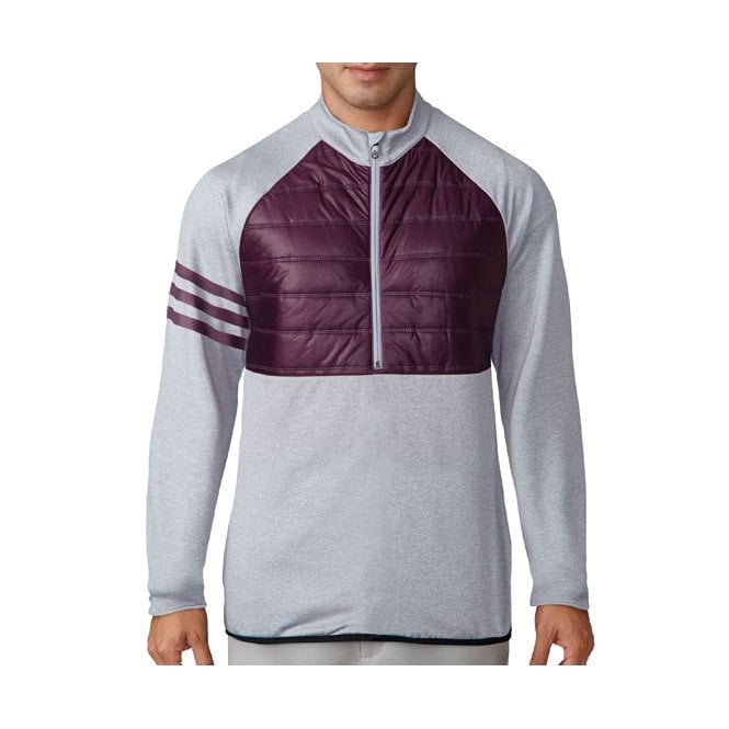 adidas  Climaheat Quilted 1/2 Zip Jacket - Red Night