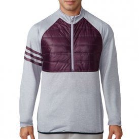adidas Climaheat Quilted 1/2 Zip Jacket - Red Night