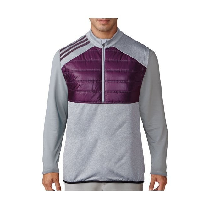 adidas  Climaheat Quilted 1/2 Zip Vest - Red Night