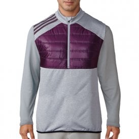 adidas Climaheat Quilted 1/2 Zip Vest - Red Night
