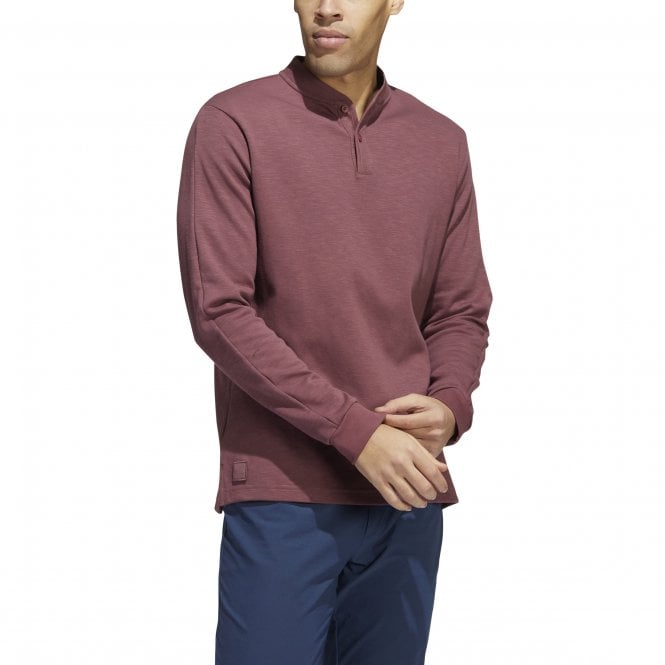 adidas  Go-To Long Sleeve Henley Polo Shirt quiet crimson