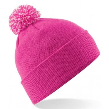 Beechfield Snowstar Duo Beanie - Fuchsia/Off White