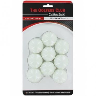Golfers choice 9 pack 30% practise golf balls - white