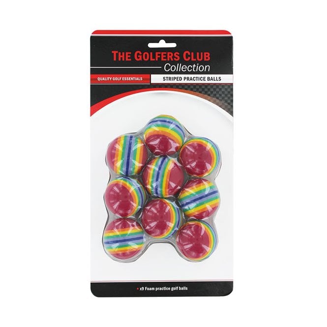 Brand Fusion GOLFERS CLUB COLLECTION STRIPE PRACTICE BALL 9 PACK