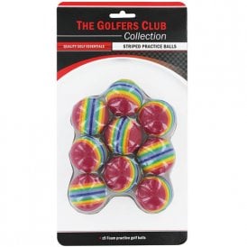 GOLFERS CLUB COLLECTION STRIPE PRACTICE BALL 9 PACK