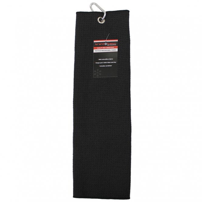 Brand Fusion  Tri-Fold Microfibre Towel Black