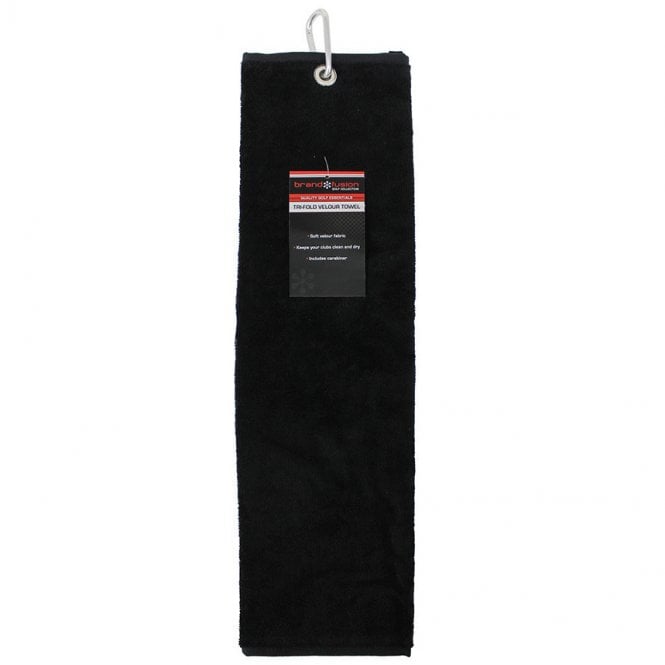 Brand Fusion  Tri-Fold Velour Towel Black