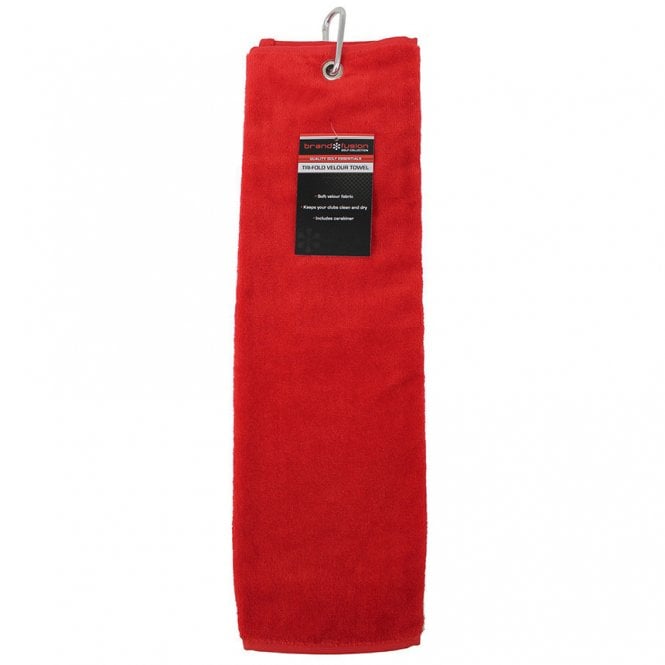 Brand Fusion  Tri-Fold Velour Towel Red