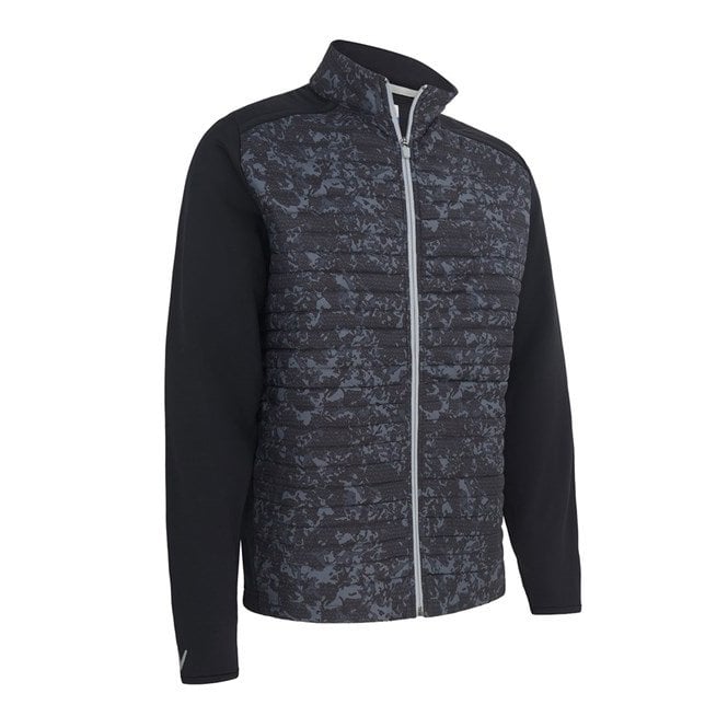 Callaway  ABSTRACT CAMO PRINT MIXED MEDIA JACKET CAVIAR