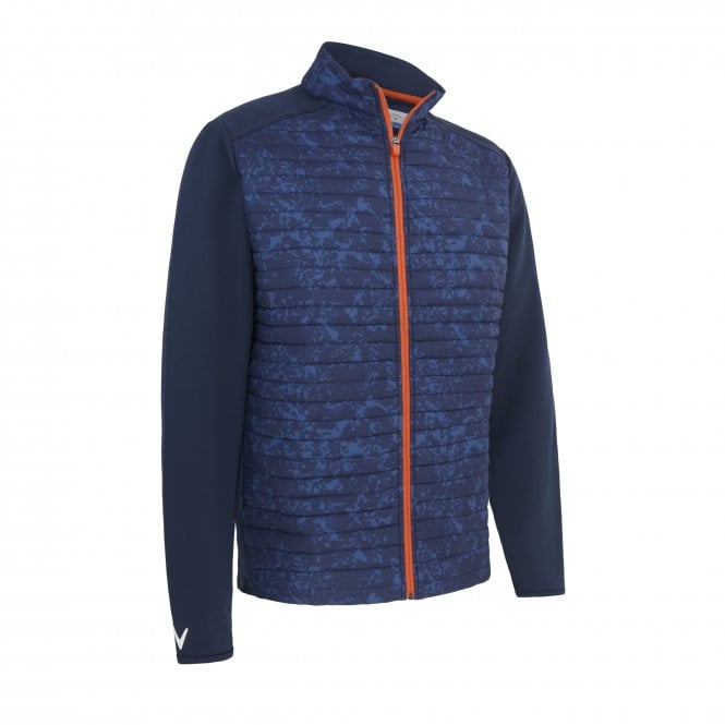 Callaway  ABSTRACT CAMO PRINT MIXED MEDIA JACKET NAVY