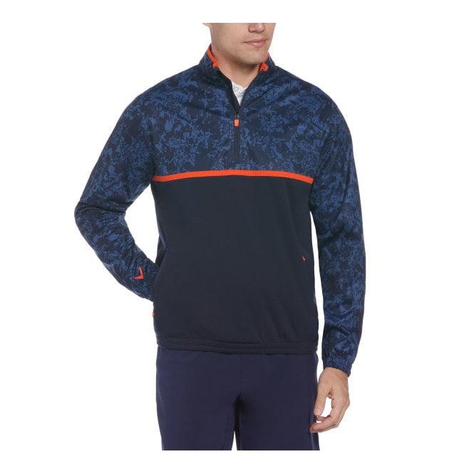 Callaway  ABSTRACT CAMO PRINT WIND 1/4 ZIP JACKET NAVY