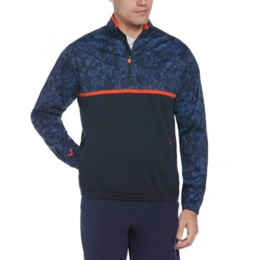 Callaway ABSTRACT CAMO PRINT WIND 1/4 ZIP JACKET NAVY