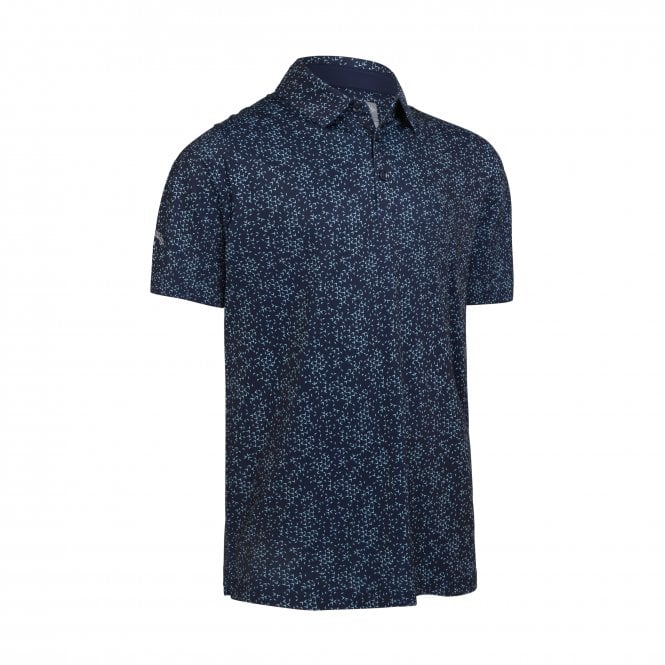 Callaway  All Over Chev Print Polo PEACOAT