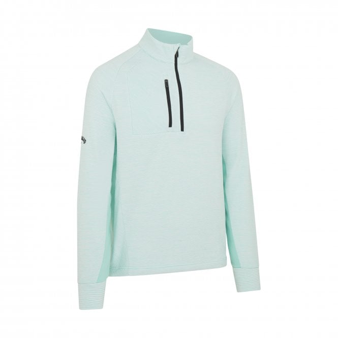 Callaway  Heather Stripe Fleece Back 1/4 Zip ARUBA BLUE