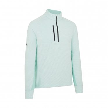 Callaway Heather Stripe Fleece Back 1/4 Zip ARUBA BLUE
