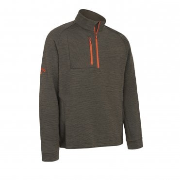 Callaway HEATHER STRIPE FLEECE BACK LICHEN/TIGERLILY