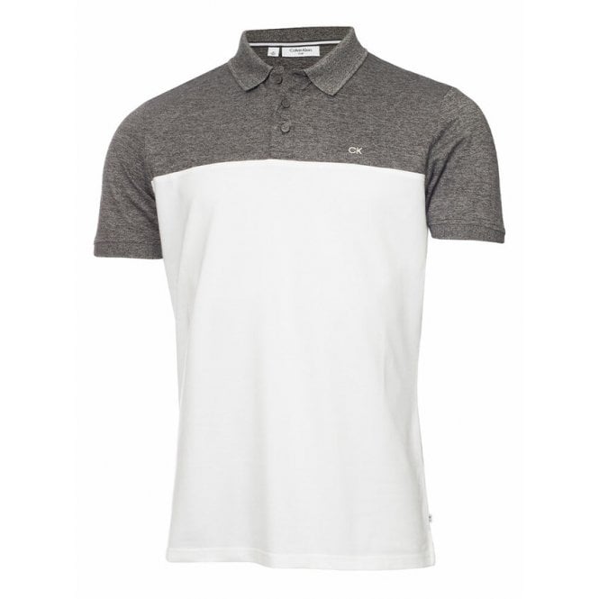 Calvin Klein  COLOUR BLOCK POLO SHIRT Charcoal/White