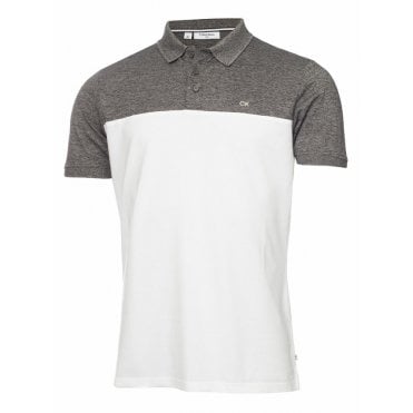Calvin Klein COLOUR BLOCK POLO SHIRT Charcoal/White