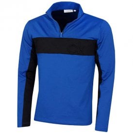 Calvin Klein EMBOSSED HALF ZIP - BLUE/BLACK