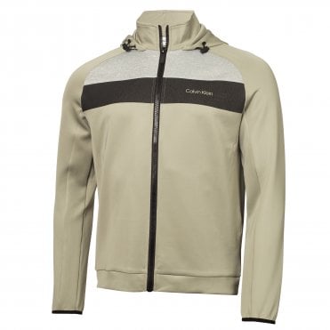 Calvin Klein Fracture Hooded Full Zip Cameo Green