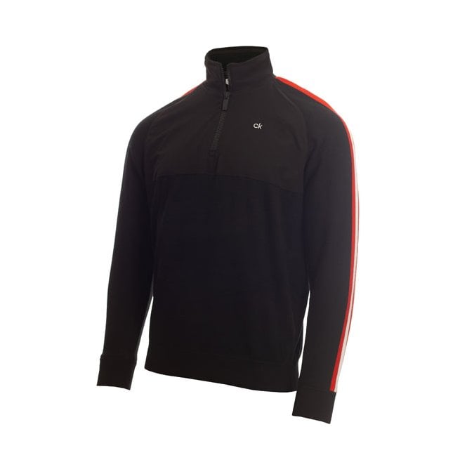 Calvin Klein  GLACIER LINED HALF ZIP SWEATER - BLACK