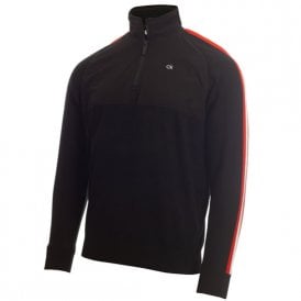 Calvin Klein GLACIER LINED HALF ZIP SWEATER - BLACK