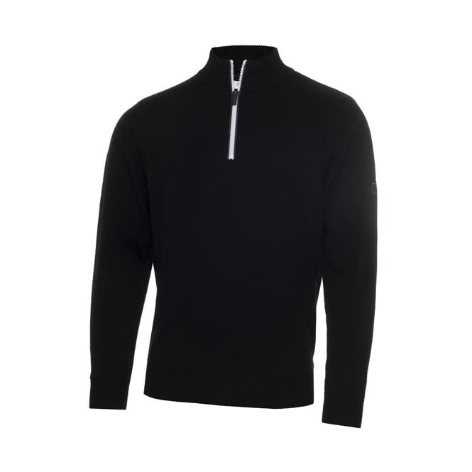 Calvin Klein  Half Zip Lined Sweater - Black