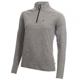 Calvin Klein KAHN ZIP NECK TOP - SILVER MARL