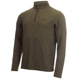Calvin Klein NEWPORT HALF ZIP - OLIVE GREEN MARL