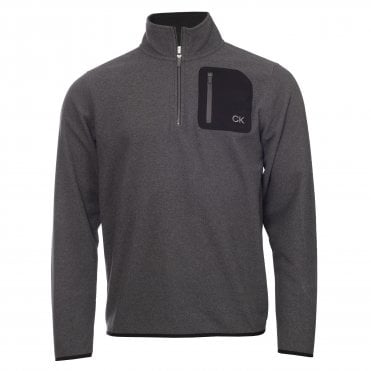 Calvin Klein PLANET FLEECE HALF ZIP Charcoal Marl