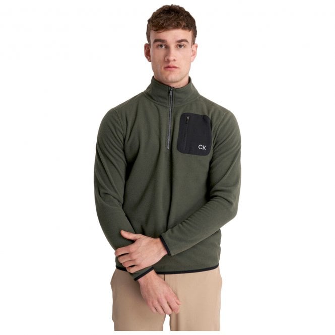 Calvin Klein  PLANET FLEECE HALF ZIP Hunter Green