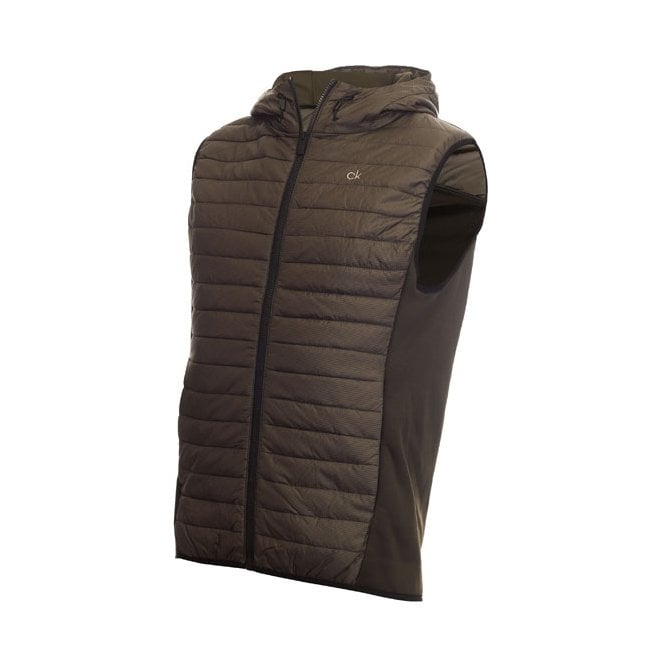 Calvin Klein  WRANGELL HOOD HYBRID GILET - OLIVE GREEN