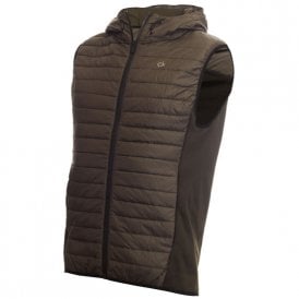 Calvin Klein WRANGELL HOOD HYBRID GILET - OLIVE GREEN