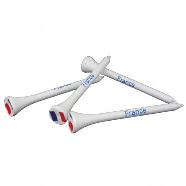 100 France Patriotic Wooden 55mm 2 1/8 Golf Tees