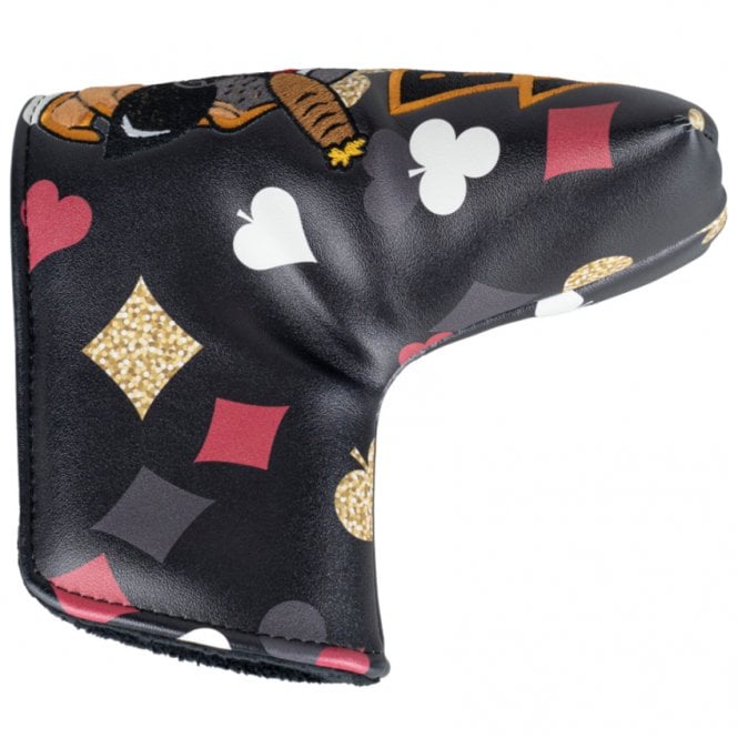 Gamola Golf Black Heart Dog Magnetic PU Blade Putter Headcover