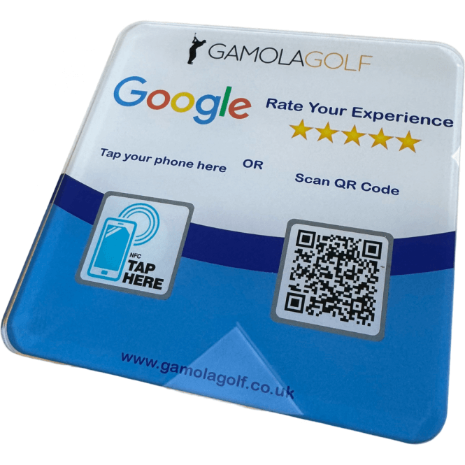 Gamola Golf Custom personalised Google Review Countertop Plaque