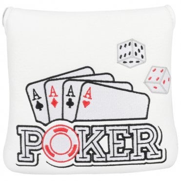 Poker White Magnetic Spider Mallet Putter Headcover