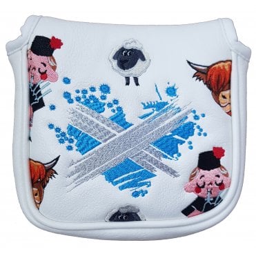 Scotland White Mallet Putter Cover - St Andrews, Highland Cow