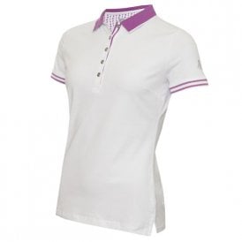 Green Lamb ELLA CLUB POLO - WHITE/VIOLET
