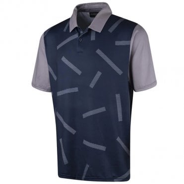 Island Green Abstract Print Polo - Navy