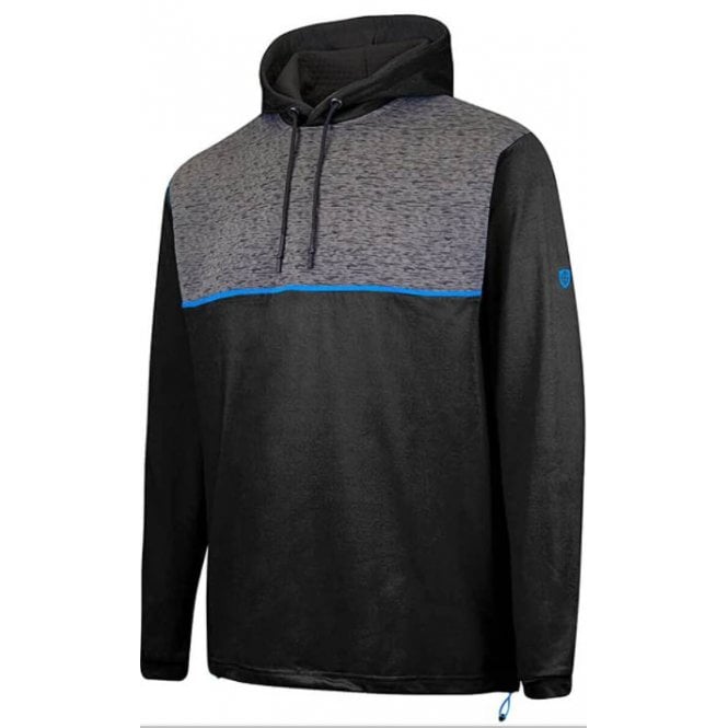 Island Green  HOODED TOP LAYER - BLACK/CHAR MARL/MARINE