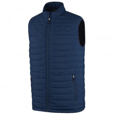ISLAND GREEN MENS HEAT WELD PADDED GILET  NAVY