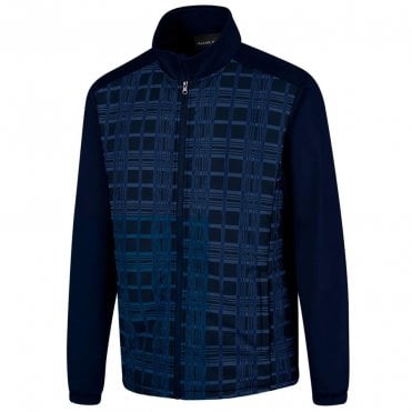 ISLAND GREEN PLAID PRINT PADDED JACKET NAVY/BLUE