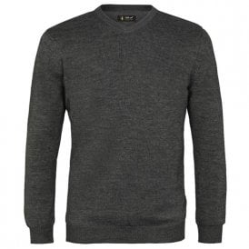 Island Green Supersoft V Neck Knit Sweater - Charcoal