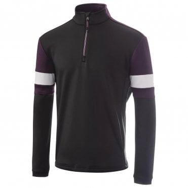 ISLAND GREEN Top Layer With Sleeve Stripes Black/Purple