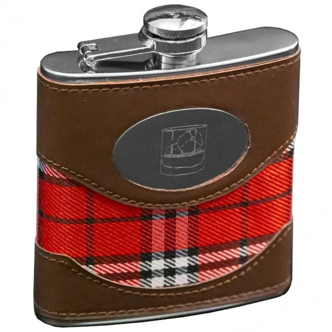 JS International Stainless Steel Tartan Hip Flask