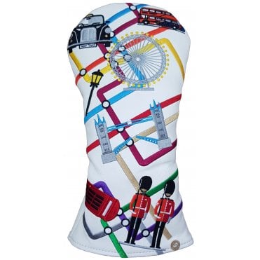 London UK White Driver Headcover - England