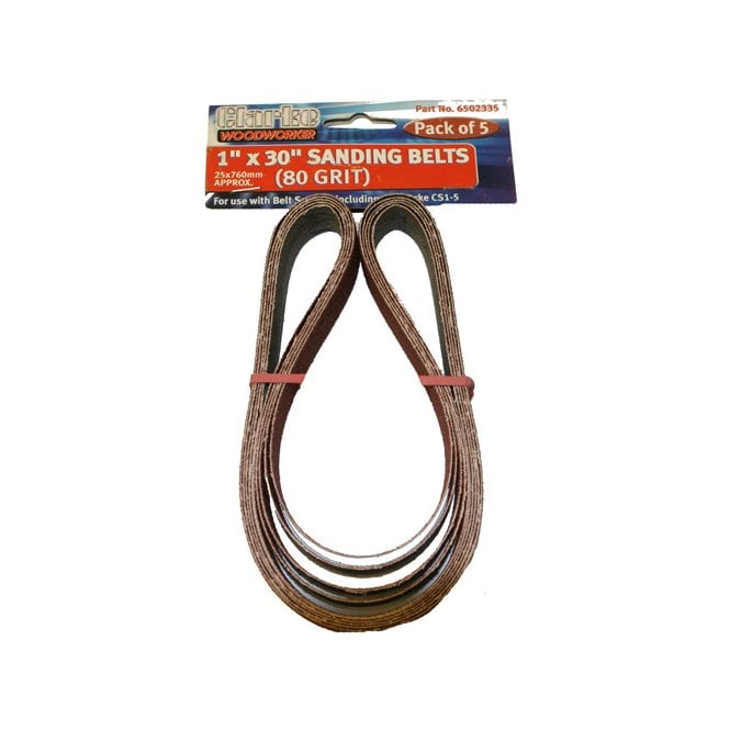 Masters Medium Grit 30'' by 1'' Sanding Belt Pack of 5