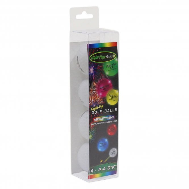 Masters Night Flyer - Golf Balls Mixed Colour pack 4