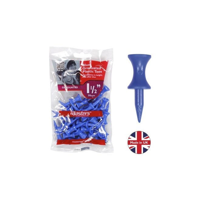 Masters  Plastic Graduated Castle Tees 1 1/2 Blue - 30 Pack